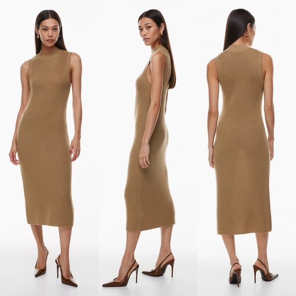 ARITZIA Babaton Aesthetica Dress Limited Edition Constant Camel Sweater Knit M - Picture 2 of 13